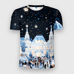 Футболка спортивная мужская Салют в новогодней Москве, цвет: 3D-принт