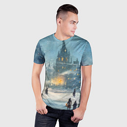 Футболка спортивная мужская Новогодняя елка в Москве, цвет: 3D-принт — фото 2
