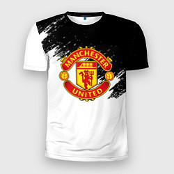 Мужская спорт-футболка Манчестер Юнайтед краски белые