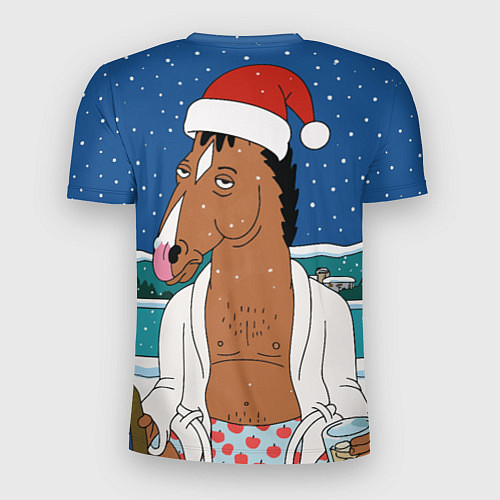 Мужская спорт-футболка Новогодний Конь Боджек / 3D-принт – фото 2
