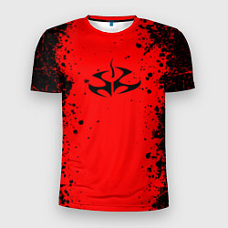 Футболка спортивная мужская Эмблема hitman на красном фоне, цвет: 3D-принт