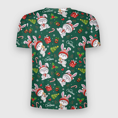 Мужская спорт-футболка Новогодние зайчики / 3D-принт – фото 2