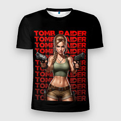 Футболка спортивная мужская Лара с пистолетами, цвет: 3D-принт