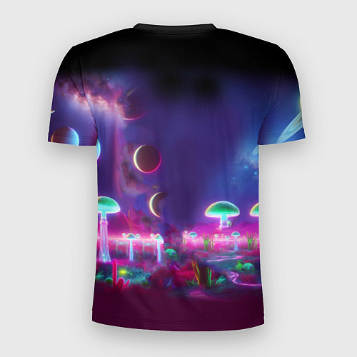 Мужская спорт-футболка Космонавт Шрук в неоновом скафандре на загадочной / 3D-принт – фото 2