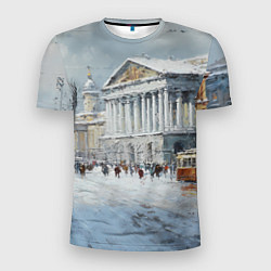 Мужская спорт-футболка Зимний Питер красками