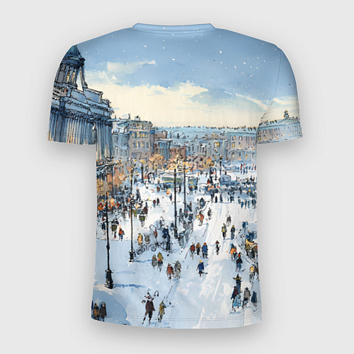 Мужская спорт-футболка Новогодние гуляния в Питере / 3D-принт – фото 2