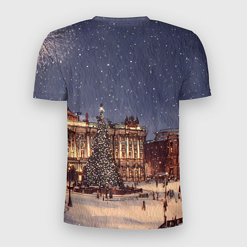 Мужская спорт-футболка Новогодняя елка Санкт-Петербурга / 3D-принт – фото 2