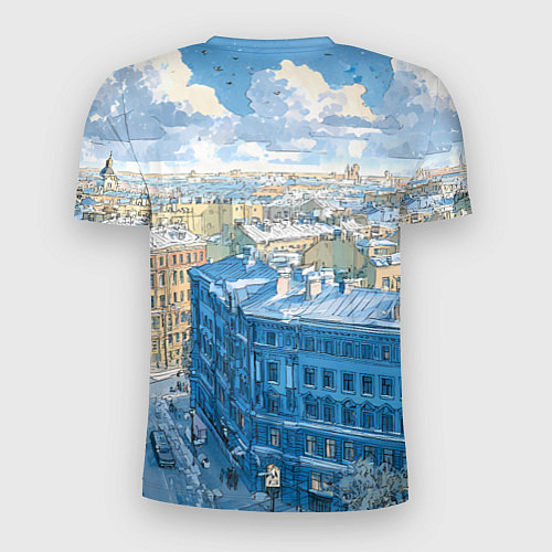 Мужская спорт-футболка Зимний утренний Питер / 3D-принт – фото 2