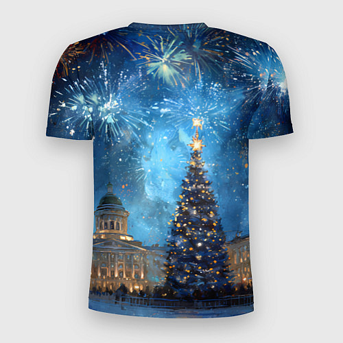Мужская спорт-футболка Новый год Санкт-Петербург / 3D-принт – фото 2