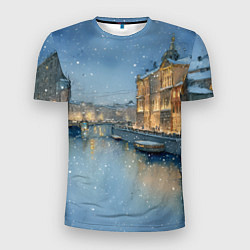 Футболка спортивная мужская Новогодний Питер, цвет: 3D-принт