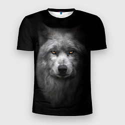 Мужская спорт-футболка Суровый волк с холодным нордическим взглядом