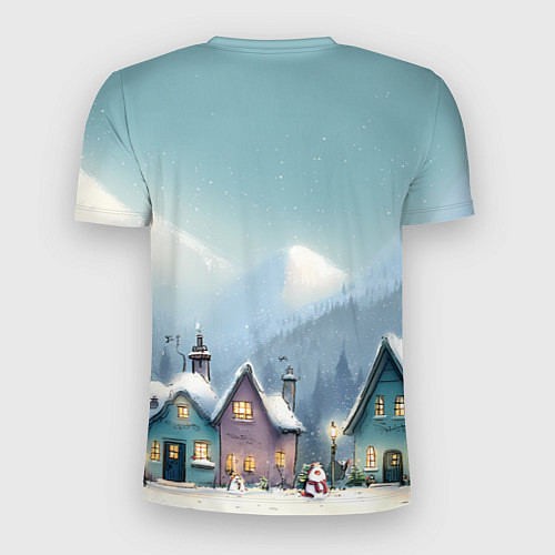 Мужская спорт-футболка Новогодние дома / 3D-принт – фото 2