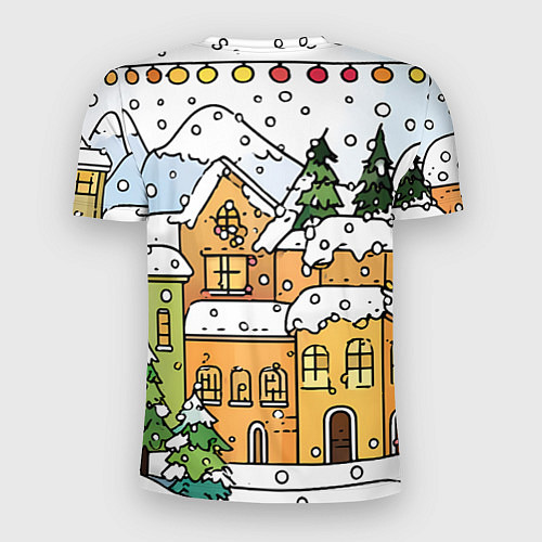 Мужская спорт-футболка Новогодний снегопад / 3D-принт – фото 2