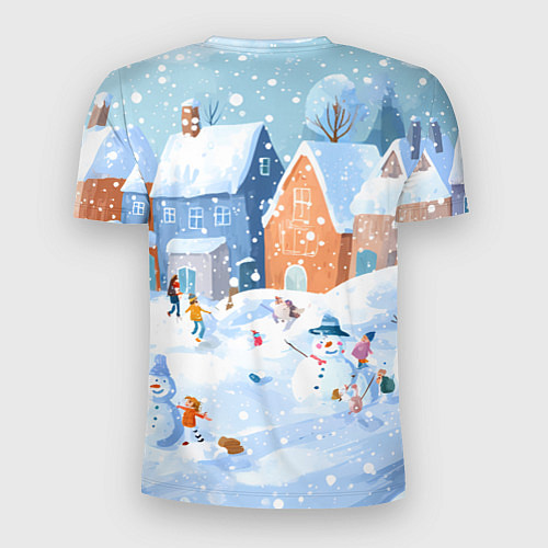 Мужская спорт-футболка Предновогодний день во дворе / 3D-принт – фото 2