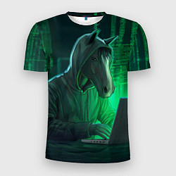 Мужская спорт-футболка Конь хакер