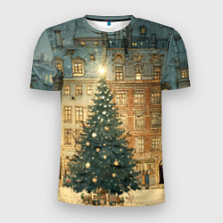 Мужская спорт-футболка Новогодний старый город