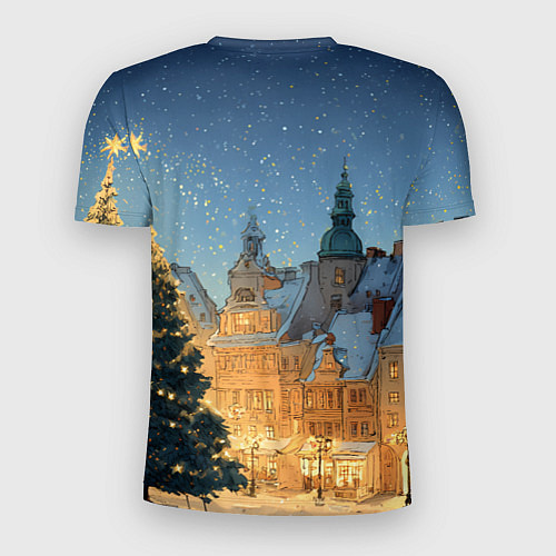 Мужская спорт-футболка Новый год в старом городе / 3D-принт – фото 2