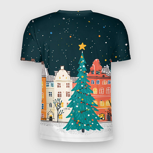 Мужская спорт-футболка Новогодняя ночь в городе / 3D-принт – фото 2