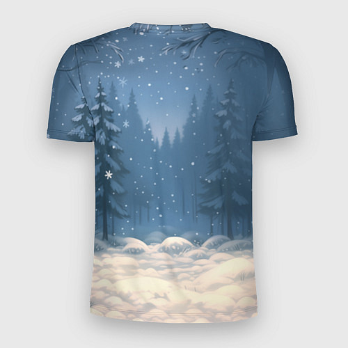 Мужская спорт-футболка Лошадка ловит снежинку / 3D-принт – фото 2