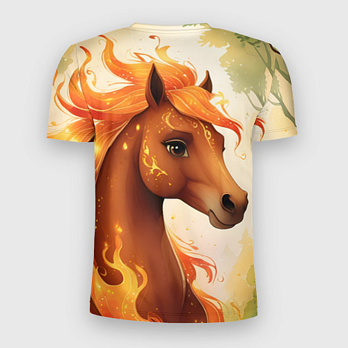 Мужская спорт-футболка Милая огненная лошадь / 3D-принт – фото 2