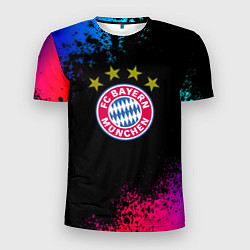 Мужская спорт-футболка Бавария Мюнхен краски неон градиент