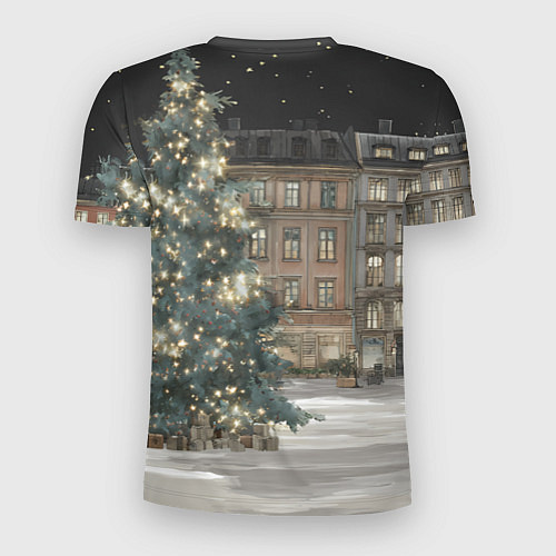 Мужская спорт-футболка Елка во дворе / 3D-принт – фото 2