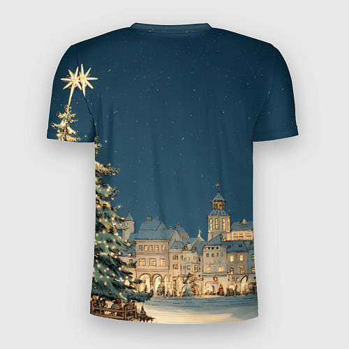 Мужская спорт-футболка Новогодняя атмосфера в городе / 3D-принт – фото 2