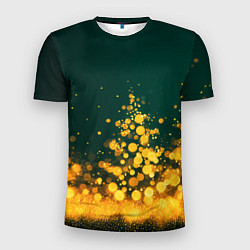 Мужская спорт-футболка Новогодние елочки из боке