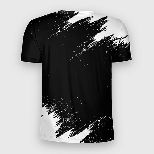 Мужская спорт-футболка Реал Мадрид черно белые краски / 3D-принт – фото 2