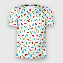 Мужская спорт-футболка Гирлянда триколор