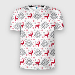 Мужская спорт-футболка Олени среди елей