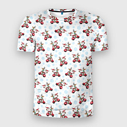 Футболка спортивная мужская Рождественские гонщики, цвет: 3D-принт
