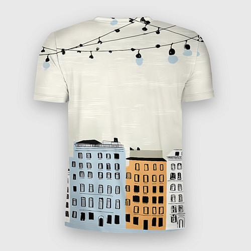 Мужская спорт-футболка С новым годом - новогодний городок / 3D-принт – фото 2