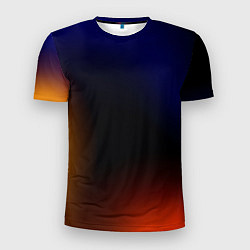 Футболка спортивная мужская Color black red blue, цвет: 3D-принт