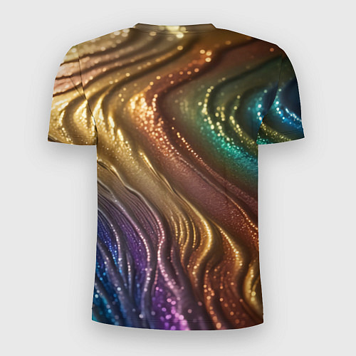 Мужская спорт-футболка Сморщенные складочки жидкости / 3D-принт – фото 2
