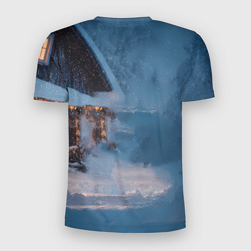 Мужская спорт-футболка Лошадь у избы / 3D-принт – фото 2