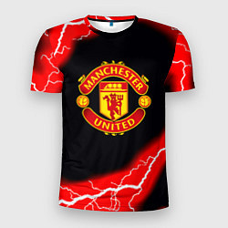 Мужская спорт-футболка Манчестер Юнайтед шторм молнии