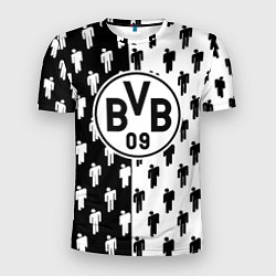 Мужская спорт-футболка Borussia черно белые люди