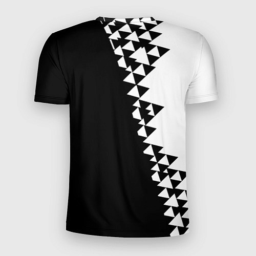 Мужская спорт-футболка Juventus черно белая геометрия текстура / 3D-принт – фото 2