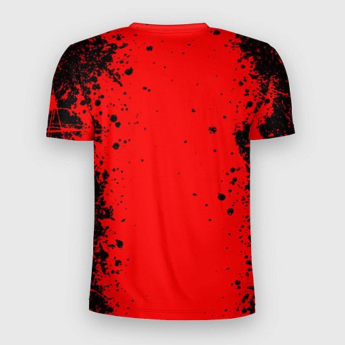 Мужская спорт-футболка Stalker - черное на красном / 3D-принт – фото 2