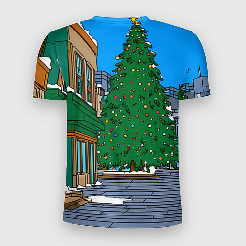 Мужская спорт-футболка Новогодняя лошадка и елка / 3D-принт – фото 2