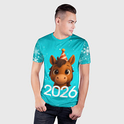 Футболка спортивная мужская Голова лошадки, цвет: 3D-принт — фото 2