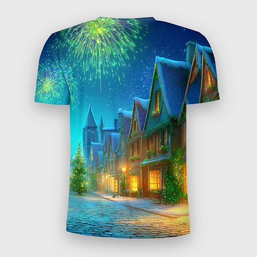 Мужская спорт-футболка Новогодняя лошадка жует елочные ветки / 3D-принт – фото 2