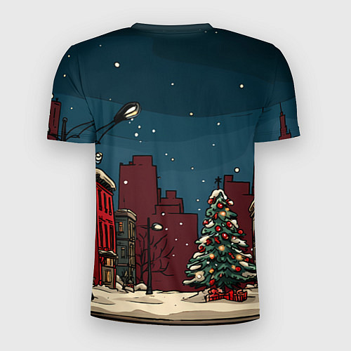 Мужская спорт-футболка Лошадка в новогодней гирлянде / 3D-принт – фото 2