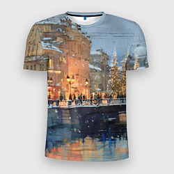 Футболка спортивная мужская Снежный вечер в Питере, цвет: 3D-принт