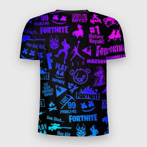 Мужская спорт-футболка Barcelona x fortnite neon / 3D-принт – фото 2