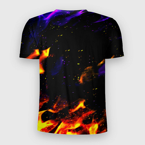Мужская спорт-футболка Реал Мадрид огонь текстура / 3D-принт – фото 2