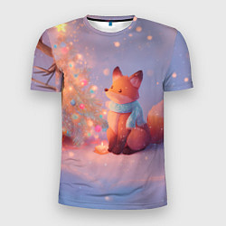 Мужская спорт-футболка Лисичка Новый год