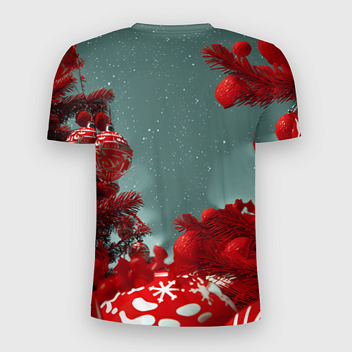 Мужская спорт-футболка Рыжий кот - Новый год / 3D-принт – фото 2