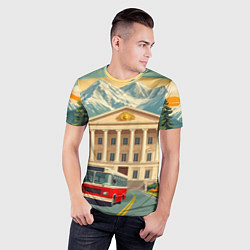 Футболка спортивная мужская Классика у подножия гор, цвет: 3D-принт — фото 2